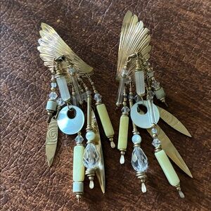 Tabra Gold and pearl Dangle Earrings